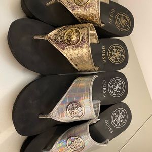 Guess silver and gold flips size 6